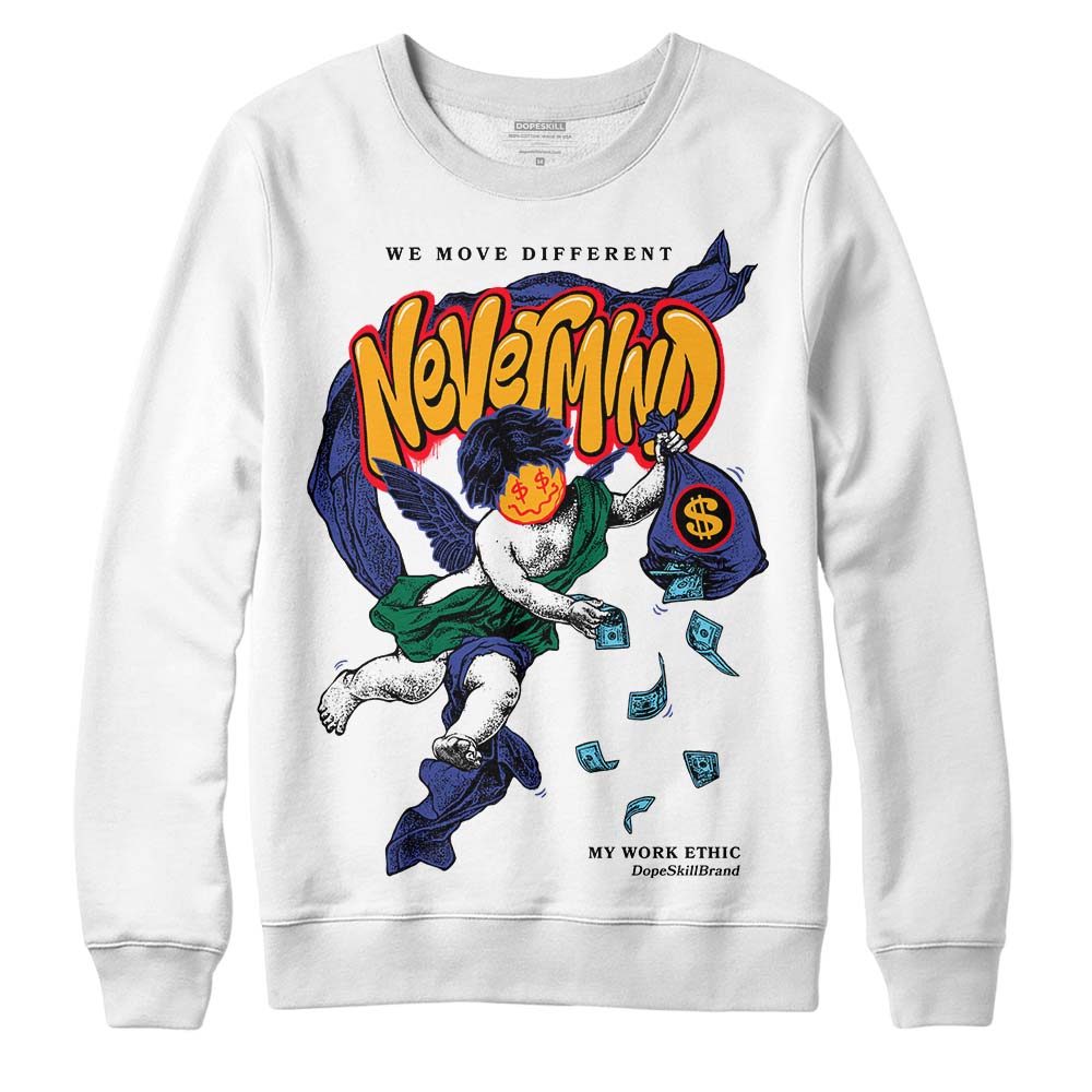 Jordan 1 Mid GS 'Six Championships' DopeSkill Sweatshirt Nevermind Graphic Streetwear - White