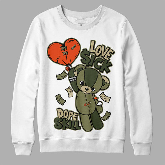 Olive Sneakers DopeSkill Sweatshirt Love Sick Graphic Streetwear - White