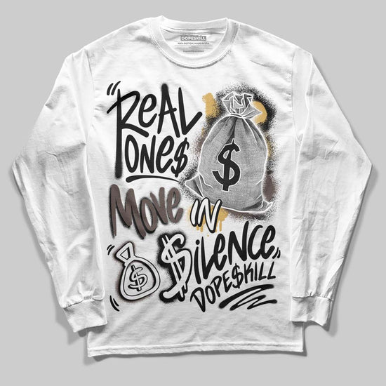 Adidas Samba OG C ‘Black Gum’ DopeSkill Long Sleeve T-Shirt Real Ones Move In Silence Graphic Streetwear - White 