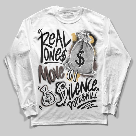 Adidas Samba OG C ‘Black Gum’ DopeSkill Long Sleeve T-Shirt Real Ones Move In Silence Graphic Streetwear - White 