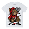 Jordan Spizike Low Bred DopeSkill Toddler Kids T-shirt Broken Bear Graphic Streetwear - White 