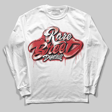 Jordan 5 Retro Fire Red Black Tongue (2025) DopeSkill Long Sleeve T-Shirt Rare Breed Type Graphic Streetwear - White
