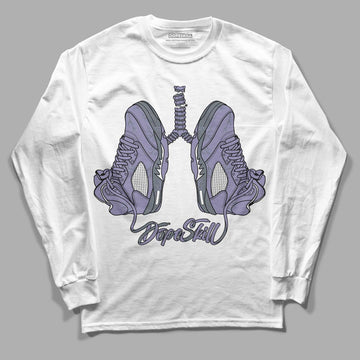 Jordan 5 Retro Low Indigo Haze DopeSkill Long Sleeve T-Shirt Breathe Graphic Streetwear - White