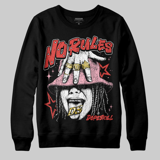 Red Sneakers DopeSkill Sweatshirt No Rules Graphic Streetwear - black