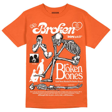 Jordan 3 Georgia Peach DopeSkill Orange T-shirt Broken Bones Graphic Streetwear