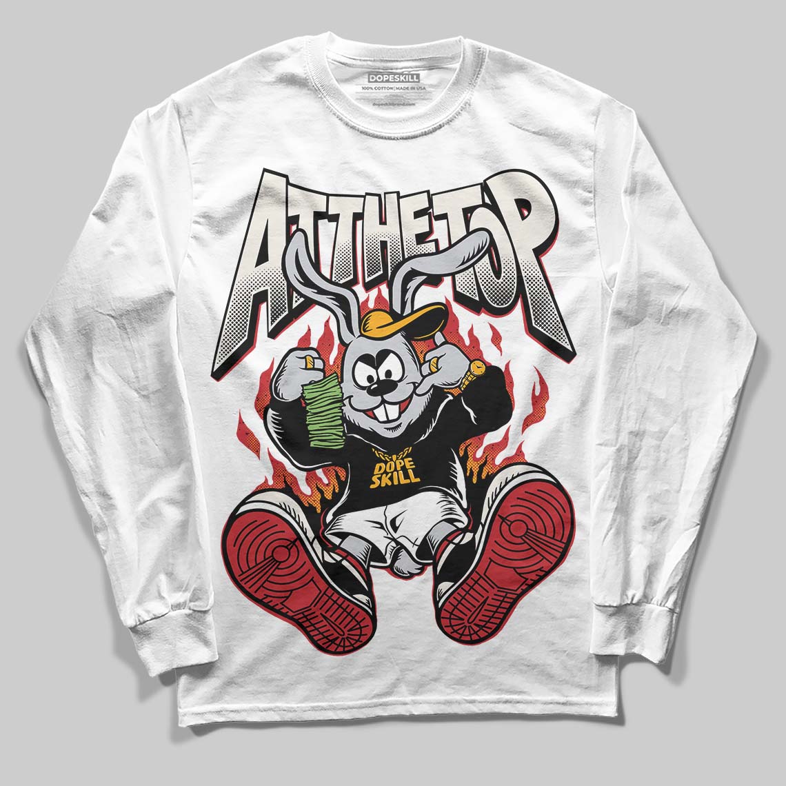 Jordan 4 “Flight Club” DopeSkill Long Sleeve T-Shirt At The Top Graphic Streetwear - White 