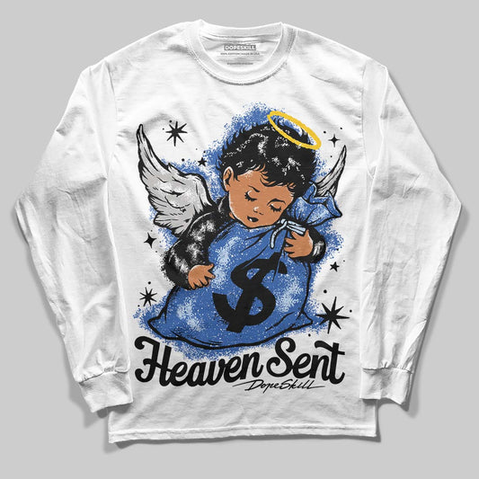 Awake NY x Jordan 5 Retro 'Black Racer Blue' DopeSkill Long Sleeve T-Shirt Heaven Sent Graphic Streetwear - White 