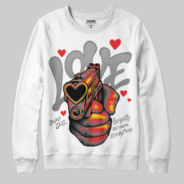 Grey Sneakers DopeSkill Sweatshirt Love Shot Graphic Streetwear - White