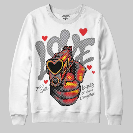 Grey Sneakers DopeSkill Sweatshirt Love Shot Graphic Streetwear - White