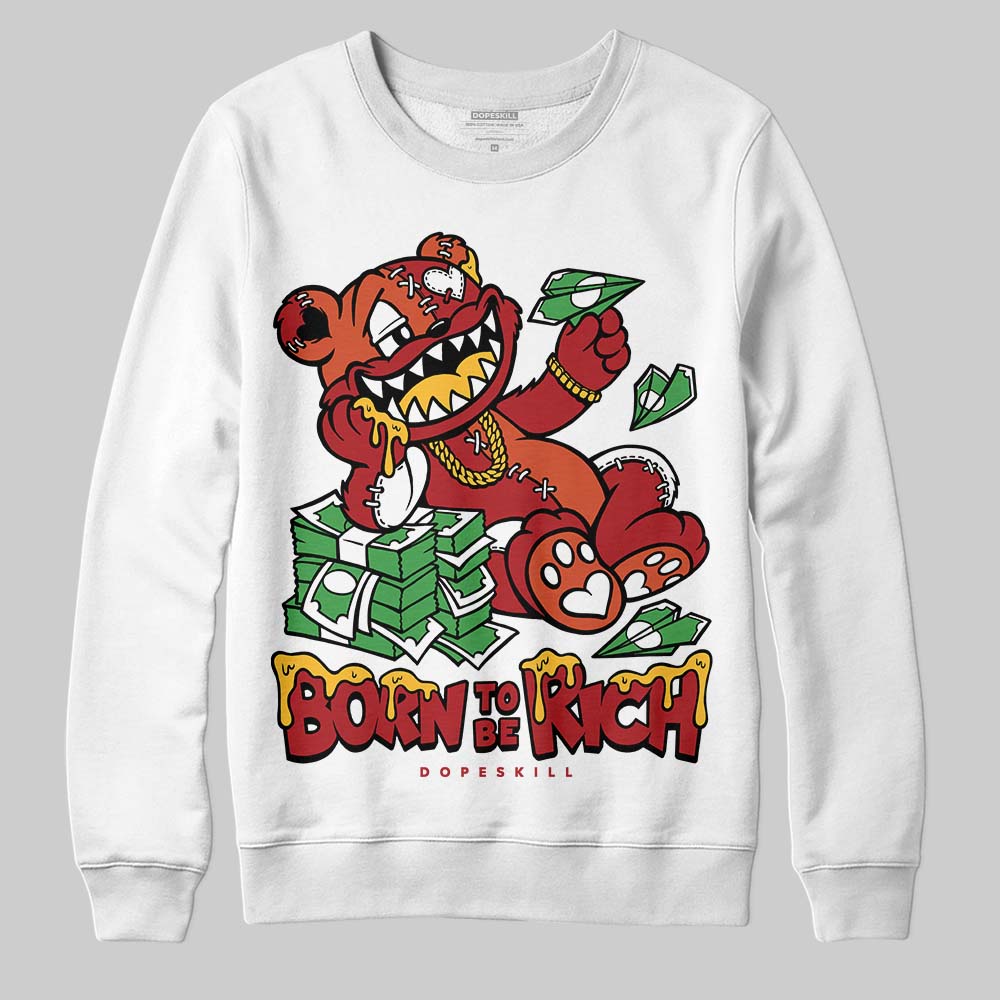 Nigel Sylvester x Air Jordan 4 ‘Brick by Brick’ DopeSkill Sweatshirt Born To Be Rich Graphic Streetwear - White 