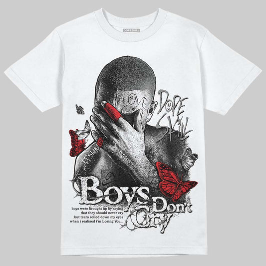 Rick Owens Leather Low Sneaker Black And Milk DopeSkill T-Shirt Boys Don't Cry Graphic Streetwear - White 