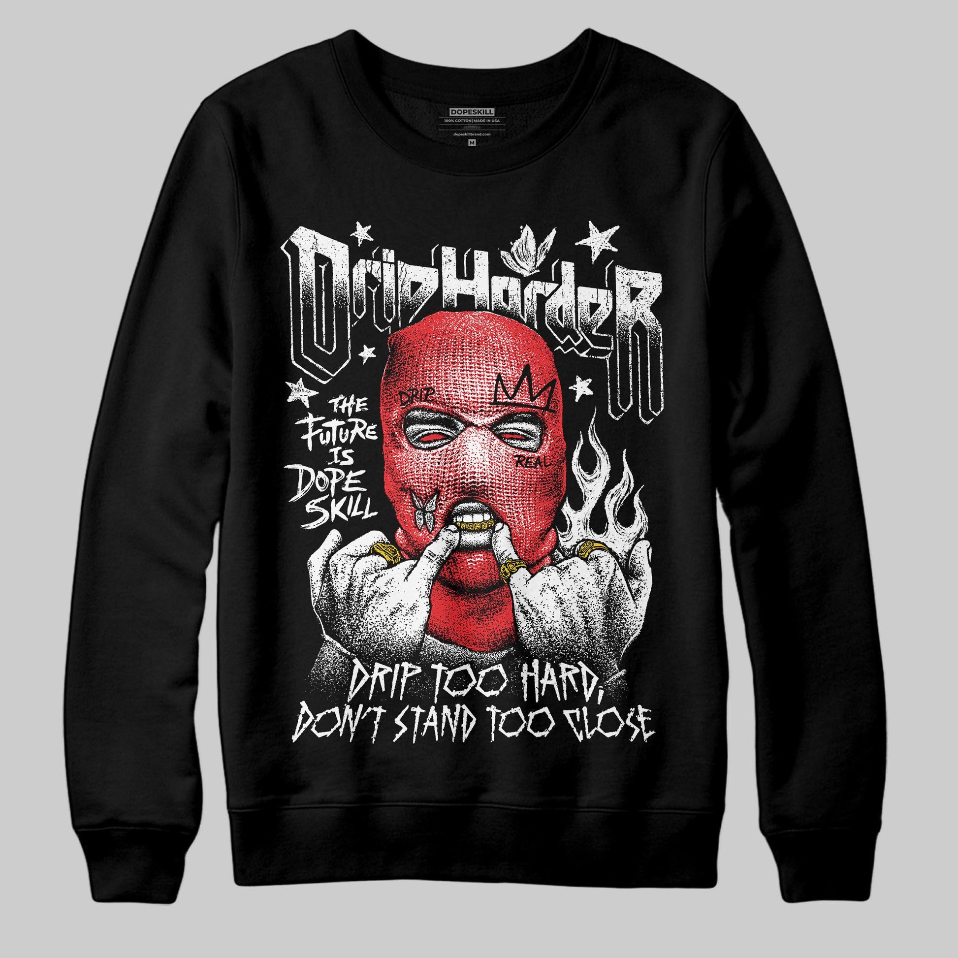 Black and White Sneakers DopeSkill Sweatshirt Drip Harder Graphic Streetwear - Black