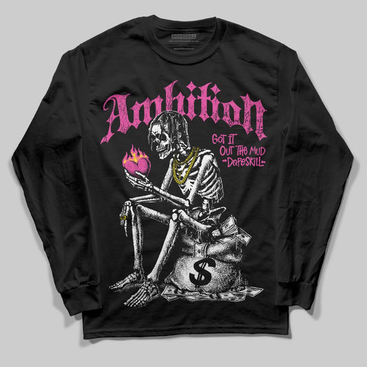 Pink Sneakers DopeSkill Long Sleeve T-Shirt Ambition Graphic Streetwear - Black