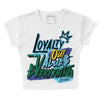 Jordan 1 Mid GS 'Six Championships' DopeSkill Women's Crop Top LOVE Graphic Streetwear - White