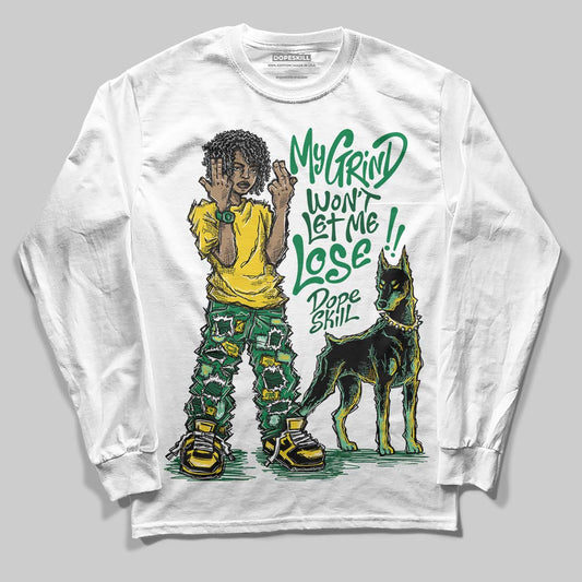 Green Sneakers DopeSkill Long Sleeve T-Shirt My Grind Won't Let Me Lose Graphic Streetwear - White