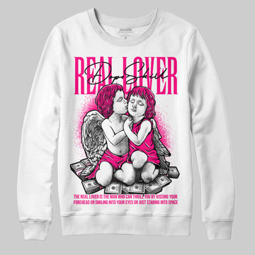 Jordan 1 Low GS “Fierce Pink” Dopeskill Sweatshirt Real Lover Graphic Streetwear - White