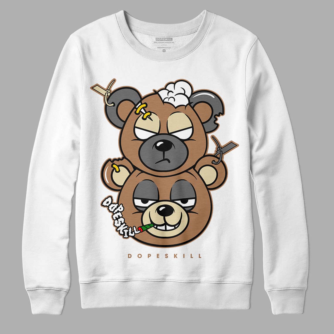 Jordan 6 WMNS Gore-Tex Brown Kelp DopeSkill Sweatshirt New Double Bear Graphic Streetwear - White