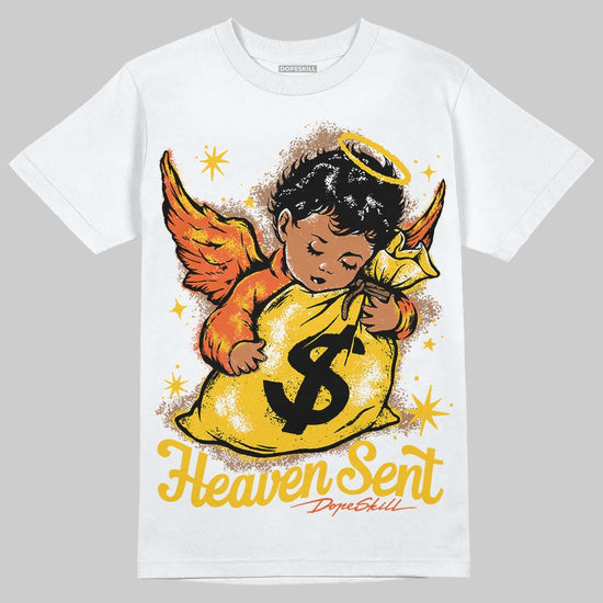 Yellow Sneakers DopeSkill T-Shirt Heaven Sent Graphic Streetwear - White 