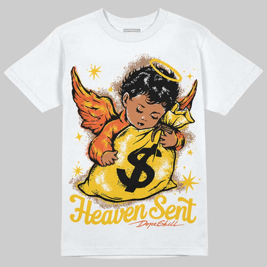 Yellow Sneakers DopeSkill T-Shirt Heaven Sent Graphic Streetwear - White 