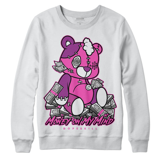 Jordan 4 GS “Hyper Violet” DopeSkill Sweatshirt MOMM Bear Graphic Streetwear - White