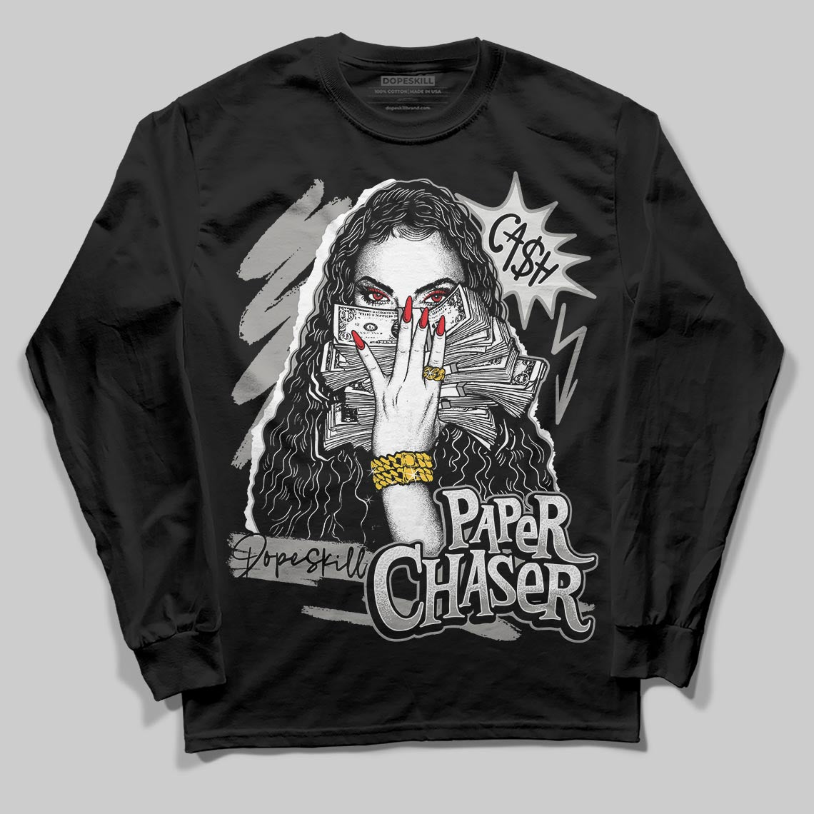 Jordan 3 Retro Pure Money DopeSkill Long Sleeve T-Shirt NPC Graphic Streetwear - Black