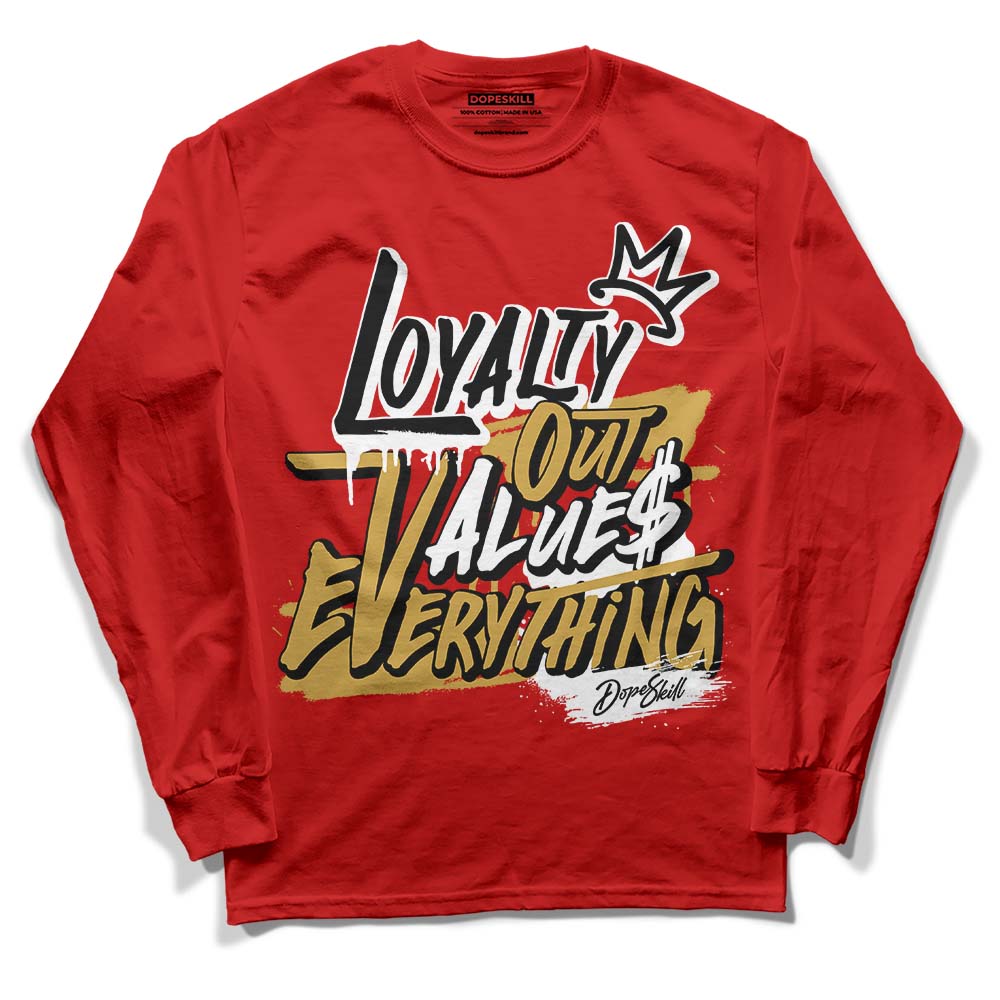 Red Sneakers DopeSkill Red Long Sleeve T-Shirt LOVE Graphic Streetwear