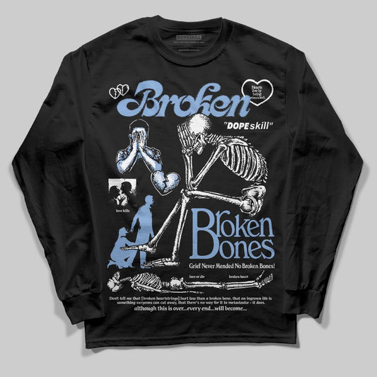 Jordan 4 WMNS 'Forget Me Not' DopeSkill Long Sleeve T-Shirt Broken Bones Graphic Streetwear - Black
