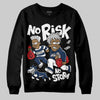 Jordan 4 SB “Summit White/Navy” DopeSkill Sweatshirt No Risk No Story Graphic Streetwear - Black