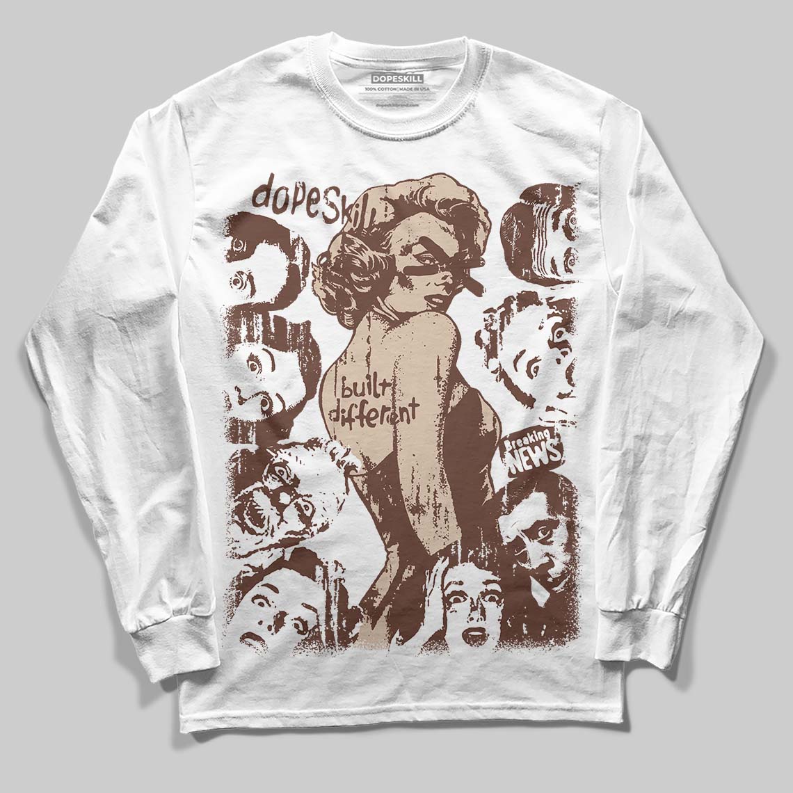 Harris Tweed x Wmns Dunk Low 'Sesame' DopeSkill Long Sleeve T-Shirt Built Different Graphic Streetwear - White 