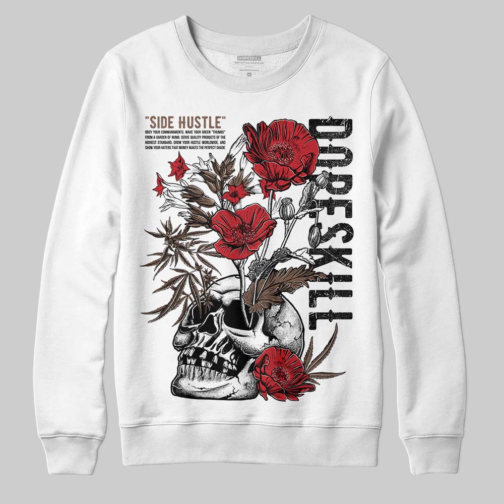 Jordan 9 'Olive' DopeSkill Sweatshirt Side Hustle Graphic Streetwear - White