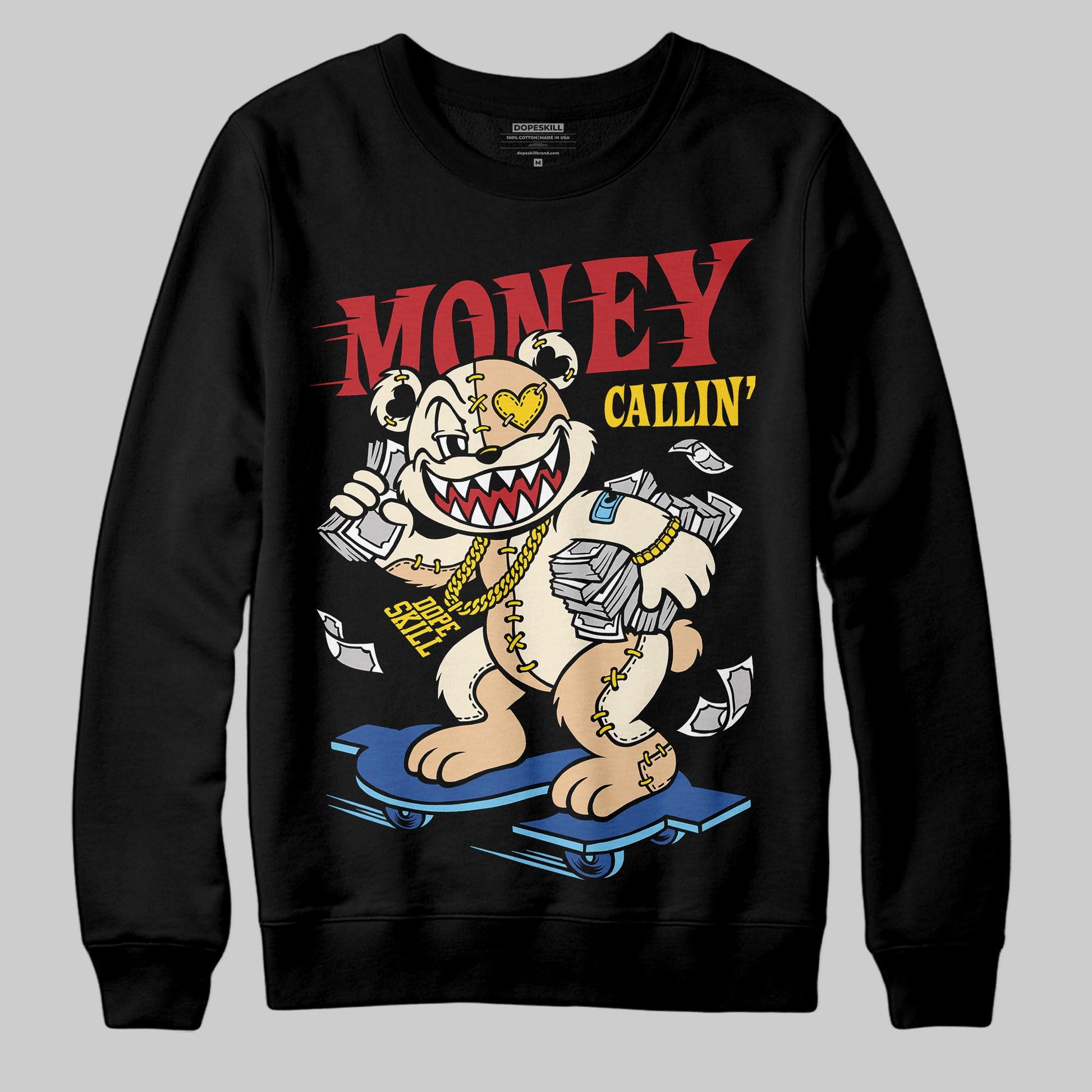 Jordan 17 Retro Low SP Infinite Archives DopeSkill Sweatshirt Money Callin' Graphic Streetwear - Black