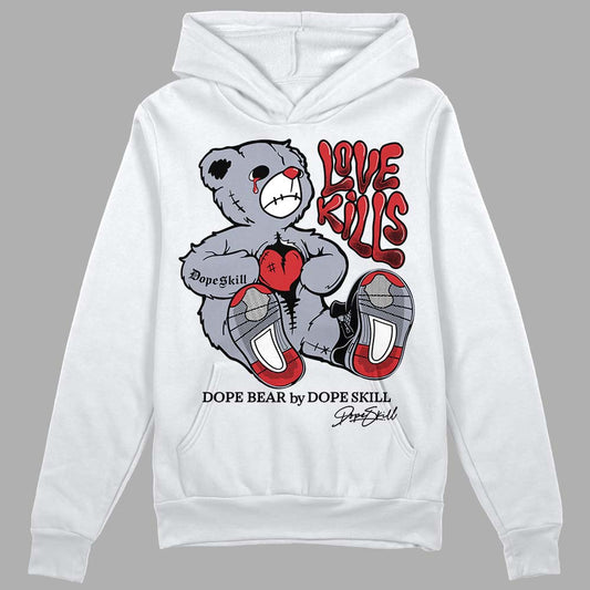 Jordan 4 “Bred Reimagined” DopeSkill Hoodie Sweatshirt Love Kills Graphic Streetwear - White