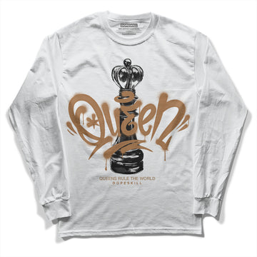 Jordan 3 Retro Palomino DopeSkill Long Sleeve T-Shirt Queen Chess Graphic Streetwear - White