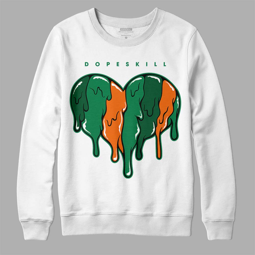 Green Sneakers DopeSkill Sweatshirt Slime Drip Heart Graphic Streetwear - White 