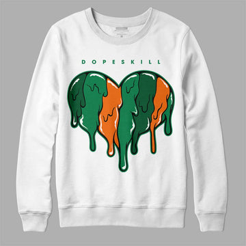 Green Sneakers DopeSkill Sweatshirt Slime Drip Heart Graphic Streetwear - White 