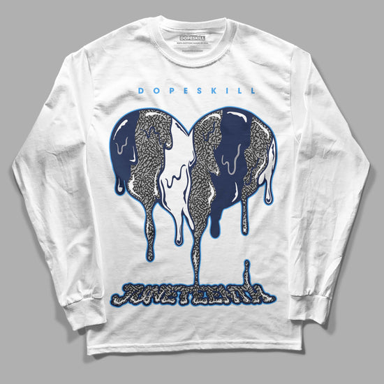 Jordan 3 "Midnight Navy" DopeSkill Long Sleeve T-Shirt Juneteenth Heart Graphic Streetwear - White