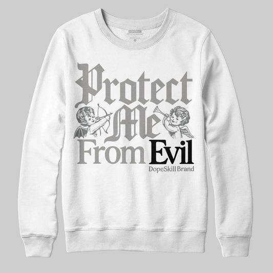 Jordan 9 Cool Grey DopeSkill Sweatshirt Protect Me From Evil Graphic Streetwear - White