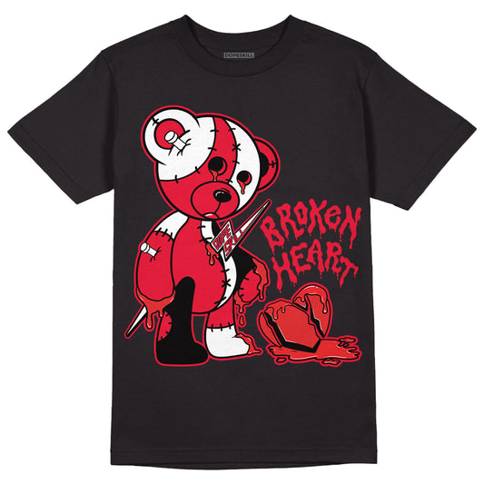 Red Black White DopeSkill T-Shirt Broken Heart Graphic