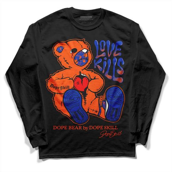 Dunk Low Futura Orange Blaze DopeSkill Long Sleeve T-Shirt Love Kills Graphic Streetwear - Black