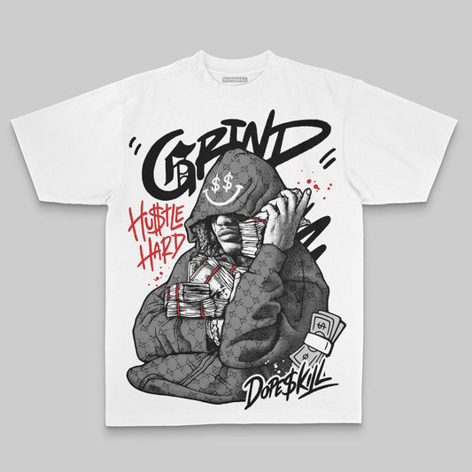 Grey Oversize Print Grind Pray DopeSkill Graphic Premium T-shirt Streetwear - White