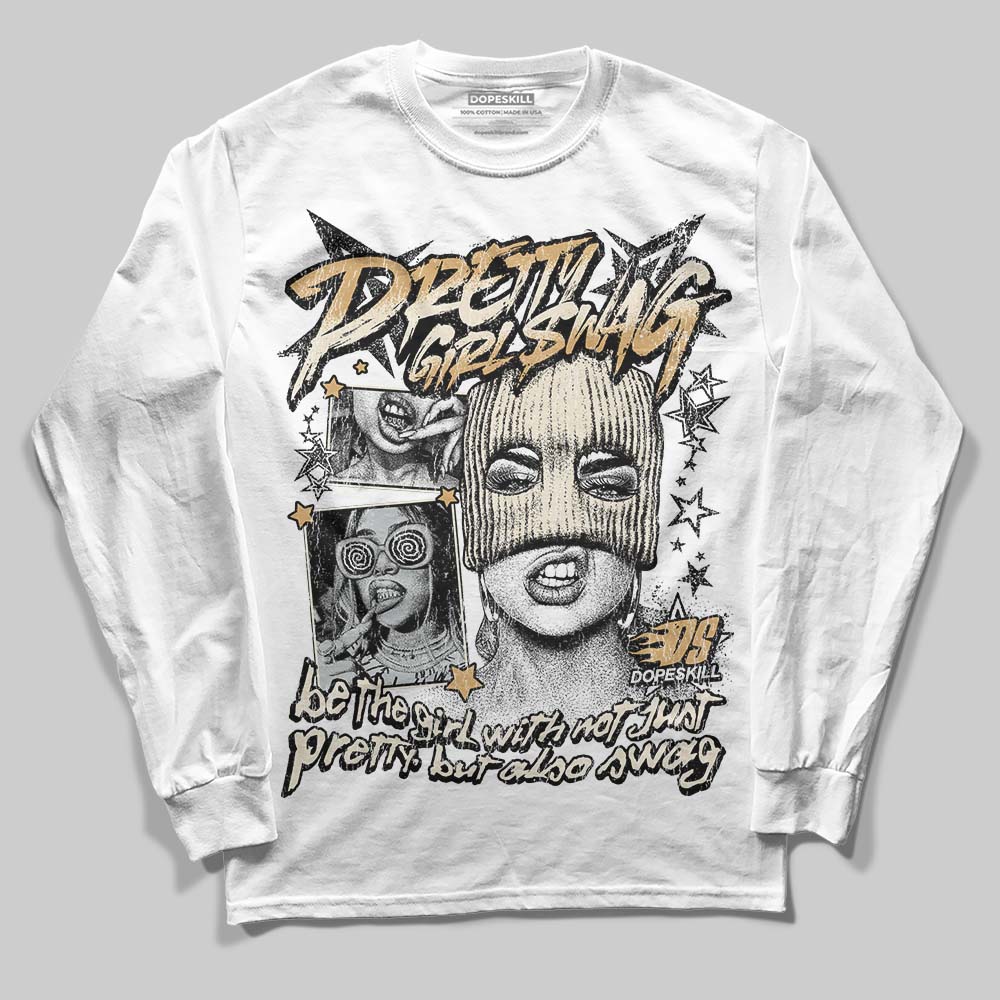 Jordan 5 Retro Reverse Metallic DopeSkill Long Sleeve T-Shirt Pretty Girl Swag Graphic Streetwear - White