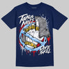 AJ 6 University Blue DopeSkill College Navy T-Shirt Takin No L's Graphic