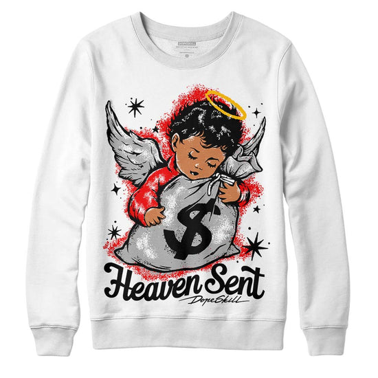 Jordan 1 Low OG “Shadow” DopeSkill Sweatshirt Heaven Sent Graphic Streetwear - White 