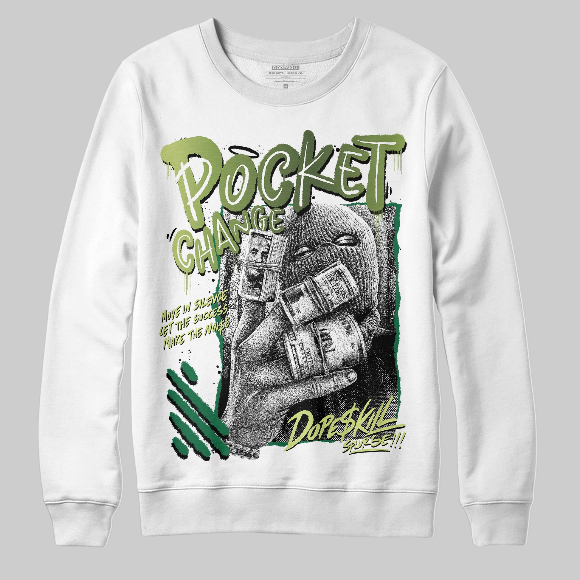 Foamposite Pro 'Pine Green' DopeSkill Sweatshirt Pocket Change Graphic Streetwear - White