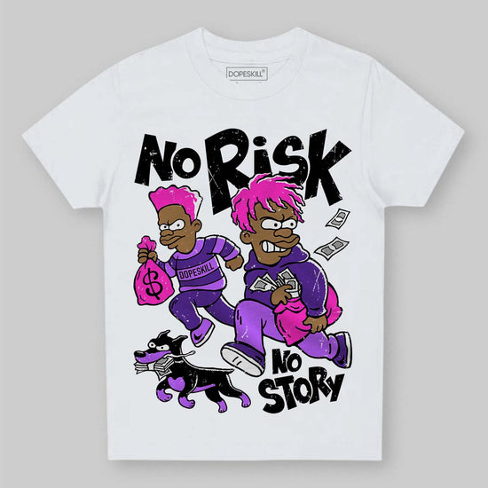 PURPLE Sneakers DopeSkill Toddler Kids T-shirt No Risk No Story Graphic Streetwear - White