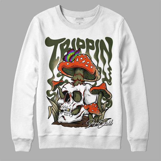 Olive Sneakers DopeSkill Sweatshirt Trippin Graphic Streetwear - WHite