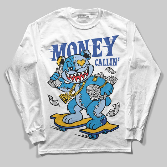Royal Blue Sneakers DopeSkill Long Sleeve T-Shirt Money Callin' Graphic Streetwear - White