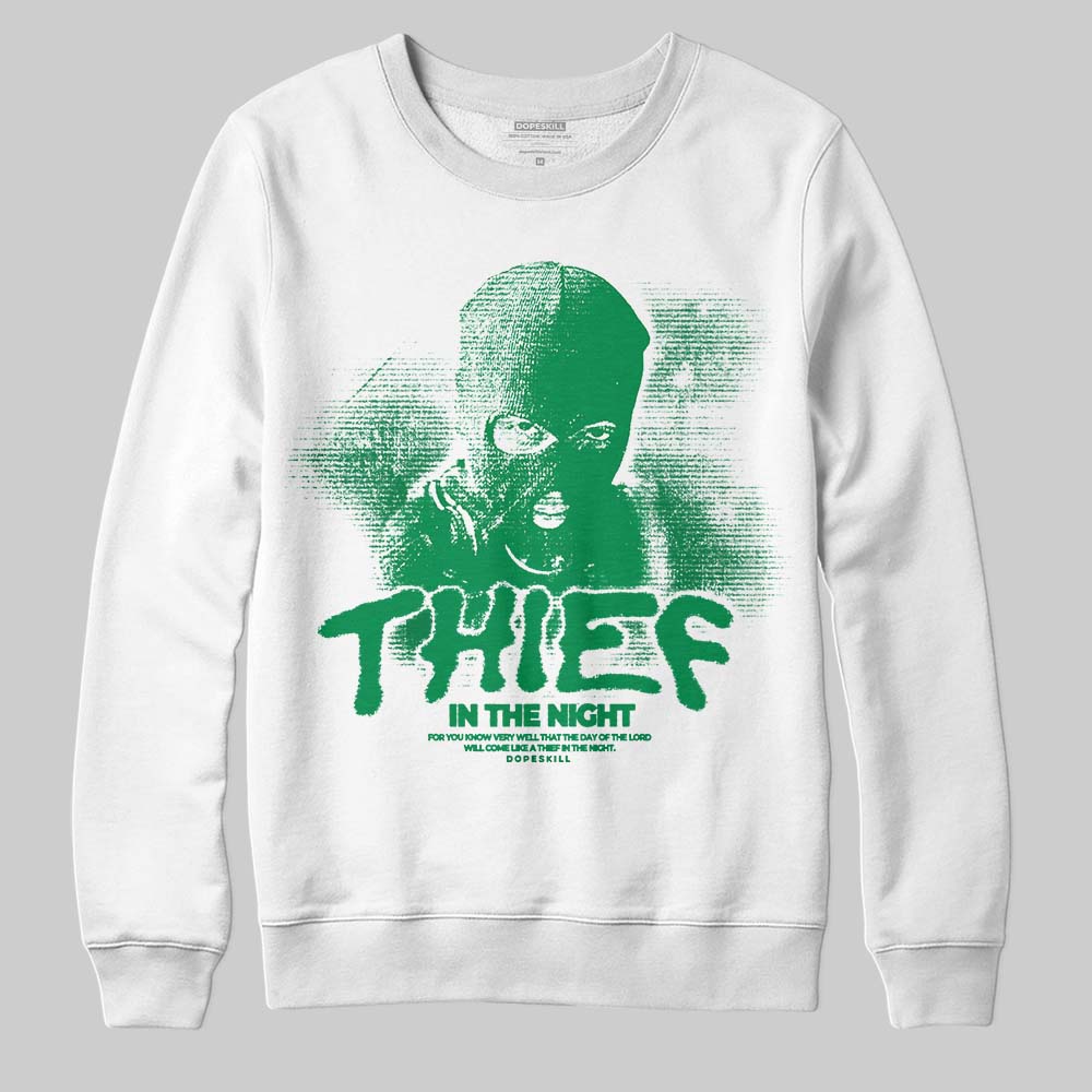 Green Sneakers DopeSkill Sweatshirt Thief In The Night Graphic Streetwear - White