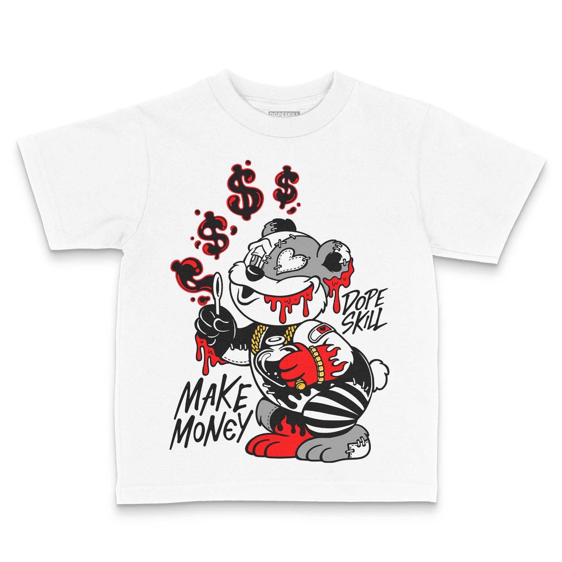 Black and White Sneakers DopeSkill Toddler Kids T-shirt Make Money Graphic Streetwear - White 