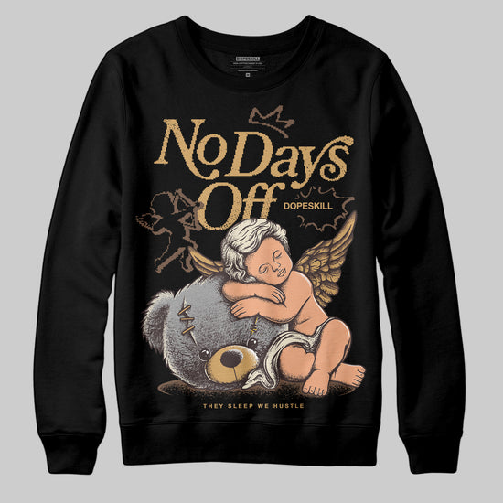 Jordan 5 “Earth/Metallic Gold” DopeSkill Sweatshirt New No Days Off Graphic Streetwear - Black